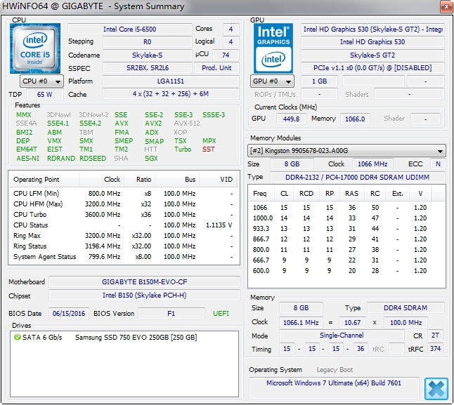 hwinfo64最新版 v7.16.4650 免费版1