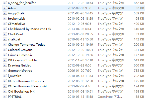 27款最新粉笔字体打包