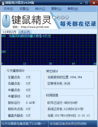 键鼠统计精灵(鼠标键盘点击统计工具) v4.04 最新版0