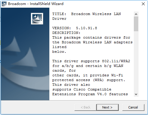 博通broadcom802.11g网络适配器 v5.10.91.8 最新版0