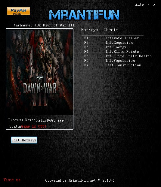 战锤40K战争黎明3六项修改器 v4.319.225.17196 MrAntiFun版0