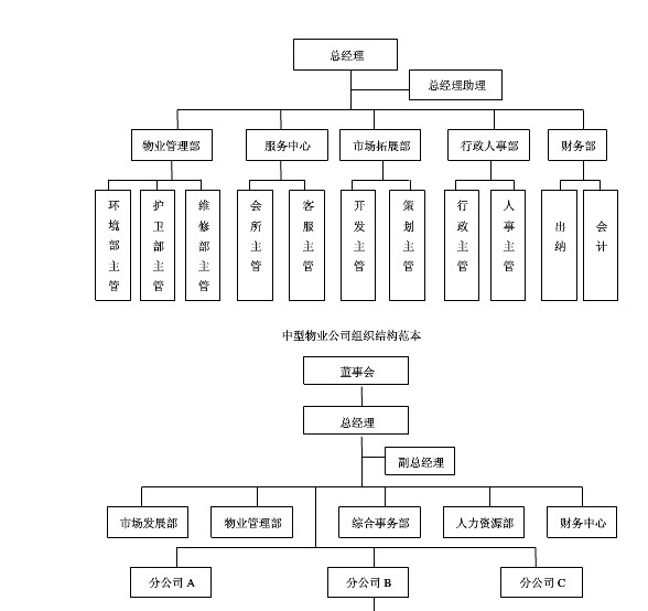 各类型公司组织架构图模板 word2