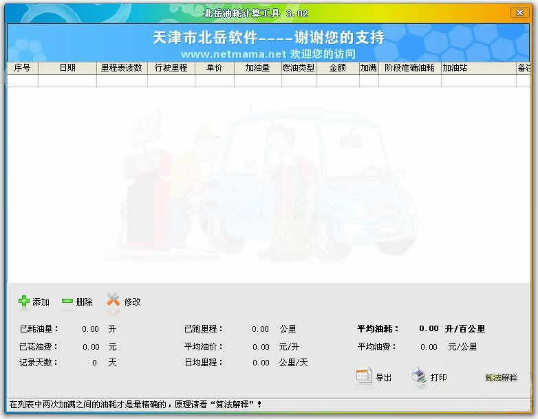 汽车油耗计算器