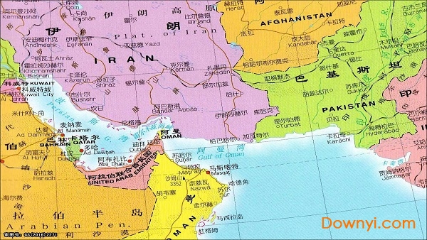 波斯湾国家地图