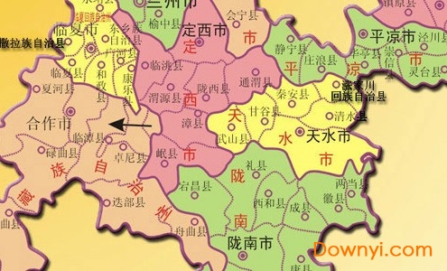 甘肃省行政区划图下载