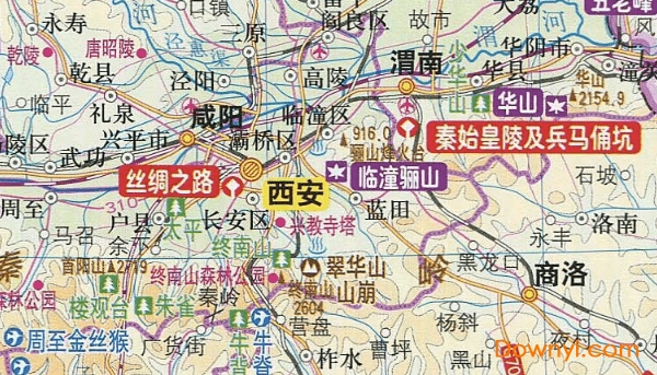 陕西省地形图高清版 陕西省地形图最新版