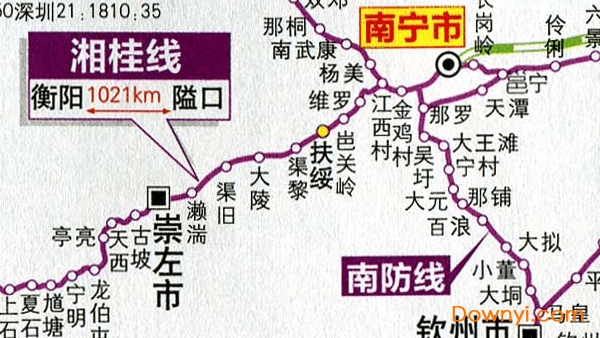 广西铁路交通地图