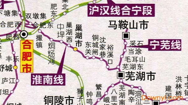 安徽省铁路地图 安徽省铁路交通地图