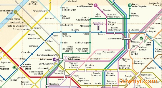 法国巴黎地铁线路图