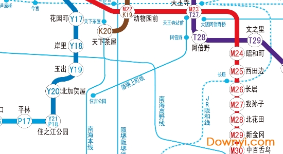 日本大阪地铁线路图高清版