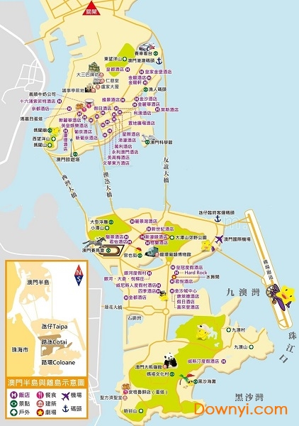 澳门酒店地图 澳门酒店分布地图