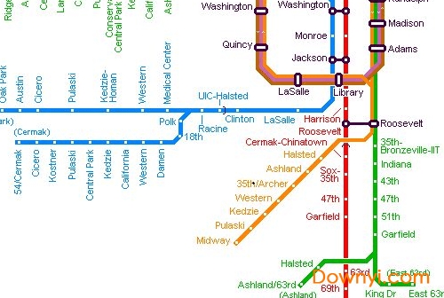 芝加哥地铁图 芝加哥地铁线路图