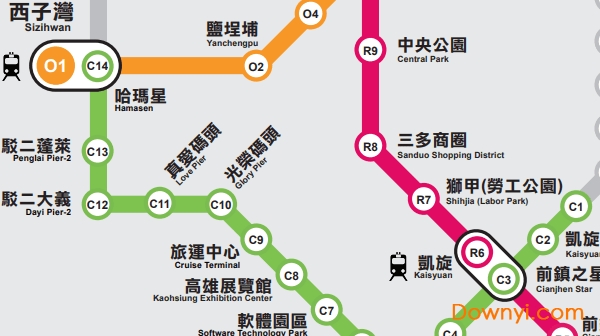 高雄地铁线路图 高清版1