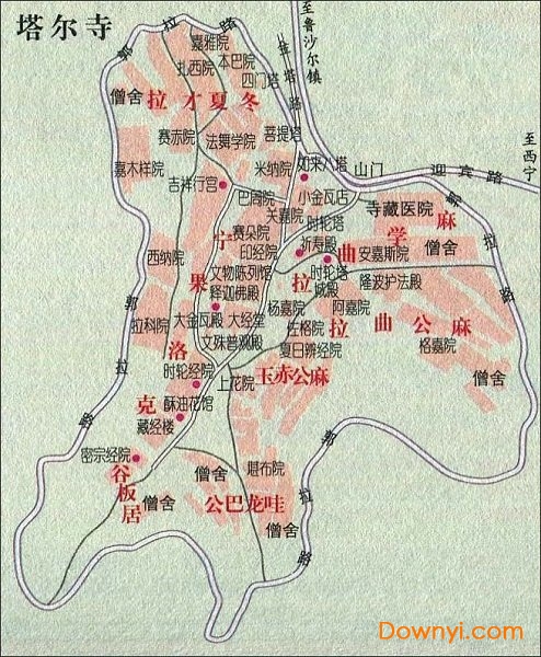 塔尔寺景点导游图