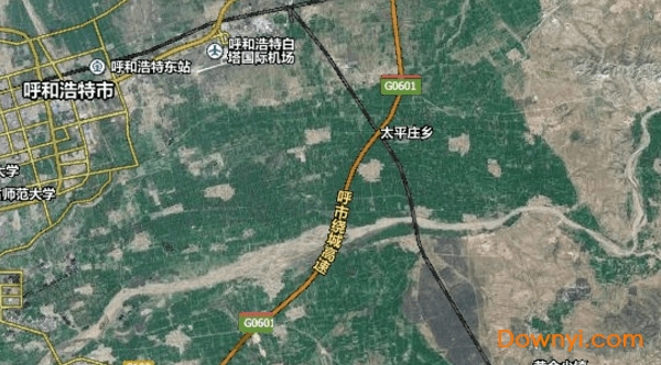 呼和浩特卫星地图全图 呼和浩特最新卫星地图