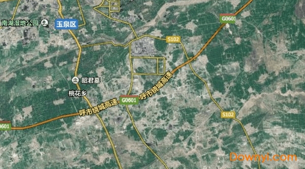 呼和浩特卫星地图全图 高清版 1