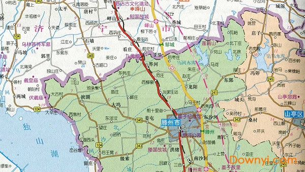 山东枣庄地图全图 中文最新版 0