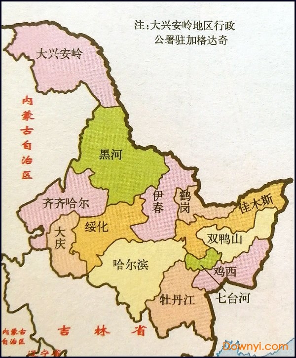 黑龙江地图简图版