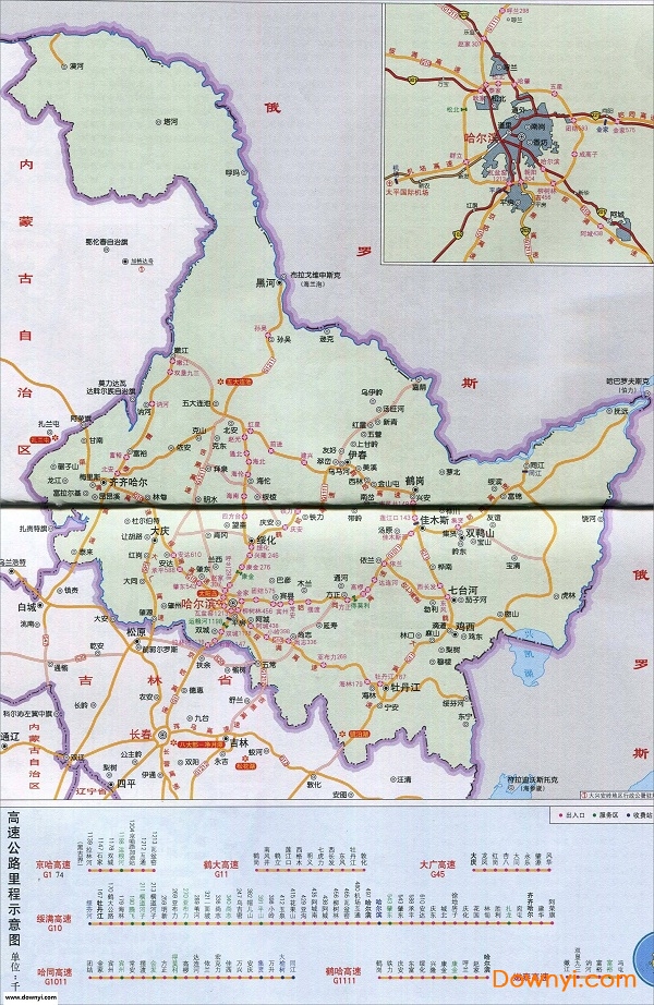 黑龙江省高速公路地图