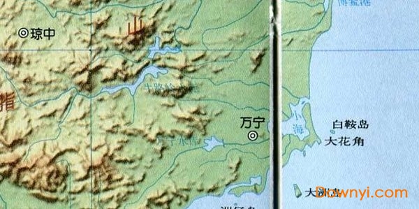 海南岛地形图大图 免费版 2