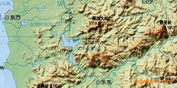 海南岛地形图大图 海南岛地形图高清版