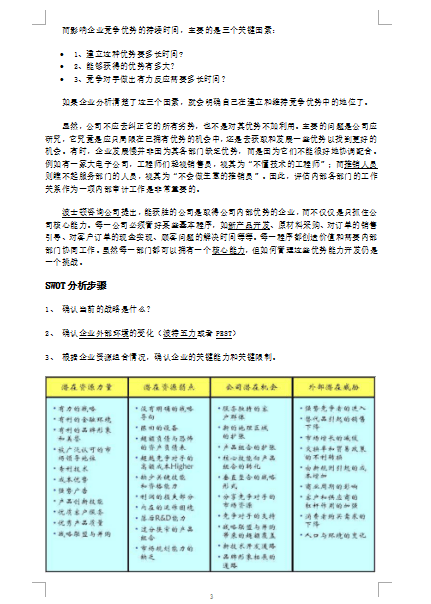 企业swot分析案例范文 word格式0