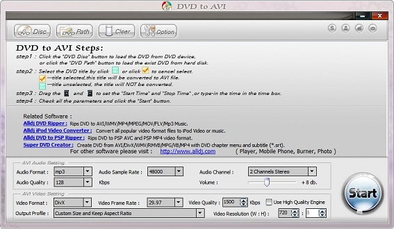 alldj dvd to avi converter(dvd转avi) v3.4.26 免费版0