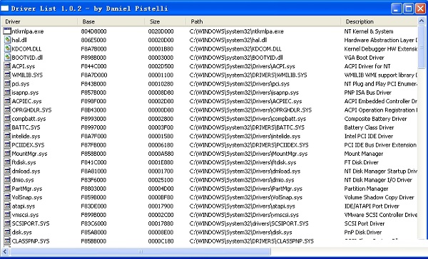 电脑驱动程序列表