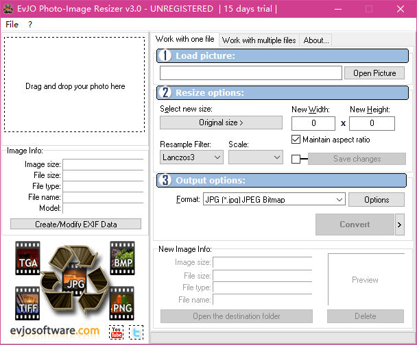 evjo photo image resizer图片处理软件 v3.0 安装版0