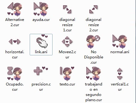 卡哇伊小姑娘鼠标指针图标