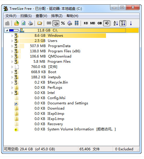 treesize free绿色汉化版 v2.3.3.121 免费版0