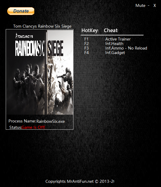 彩虹六号围攻修改器 v1.14 绿色版0