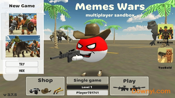 我的战争多人沙盒射击无限金币版 v4.4.0 安卓人物无敌版0