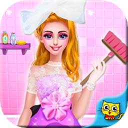 美丽的公主打扫卫生