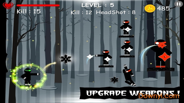 火柴人忍者飞镖游戏