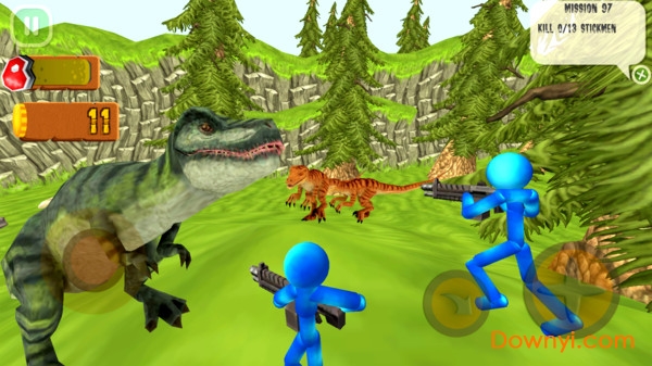 火柴人战争狩猎恐龙游戏