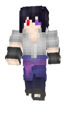 我的世界佐助皮肤展开图 0