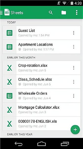 谷歌表格手机版