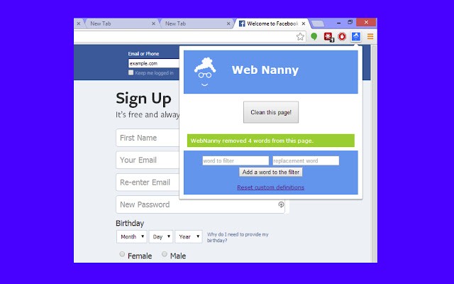 web nanny扩展程序