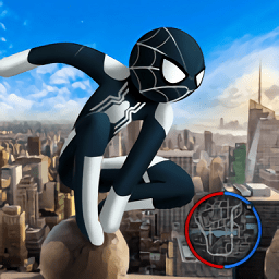 黑蜘蛛火柴人绳索英雄游戏